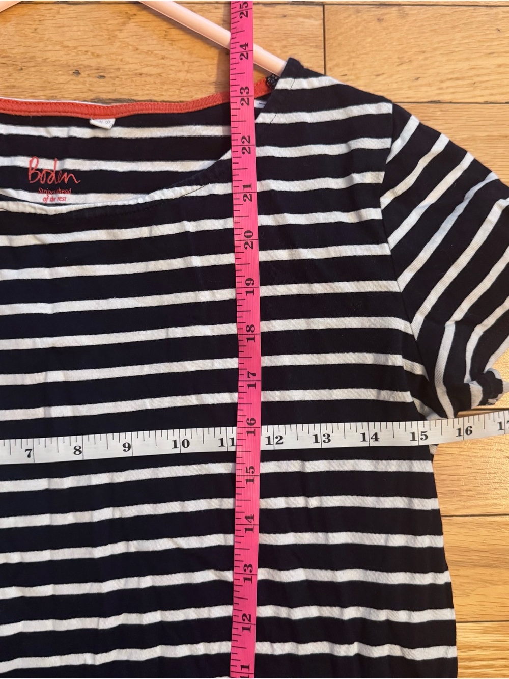 Boden Black and White Striped Short Sleeve Tee Cotton - Picture 7 of 7